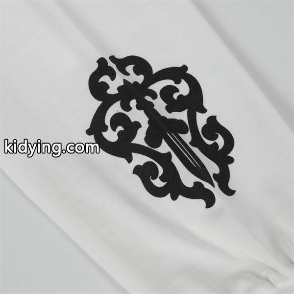 CHROME HEARTS スーパーコピー シンプルラグジュアリー ホワイト長袖Tシャツ クロスラインプリント クロムハーツ-2