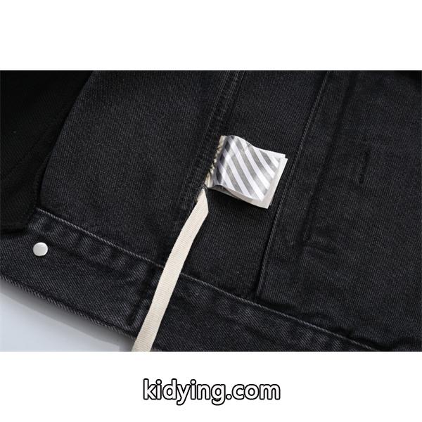 ヴィンテージ 合わせやすい ブラック デニム ジャケット 定番 Off-White オフホワイト コピー-7