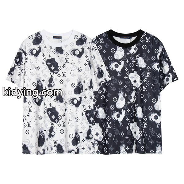 高品質な素材のLOUIS VUITTONルイヴィトンTシャツコピーメンズクルーネック半袖トップスファッションアイテム-0