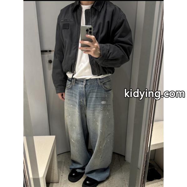 グレー ヴィンテージ加工 シンプル ジャケット 偽物 秋冬 モダン 落ち着いた アクネ ストゥディオズ Acne Studios 注目-3