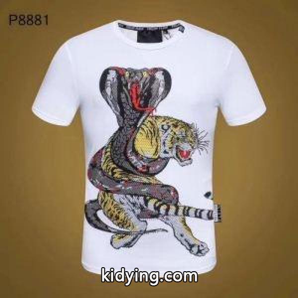 Tシャツ/ティーシャツ2色可選 春夏2019年の最新アイテムフィリッププレイン大人買いする方も多い PHILIPP PLEIN_フィリッププレイン PHILIPP PLEIN_ブランド コピー 激安(日本最大級)-0