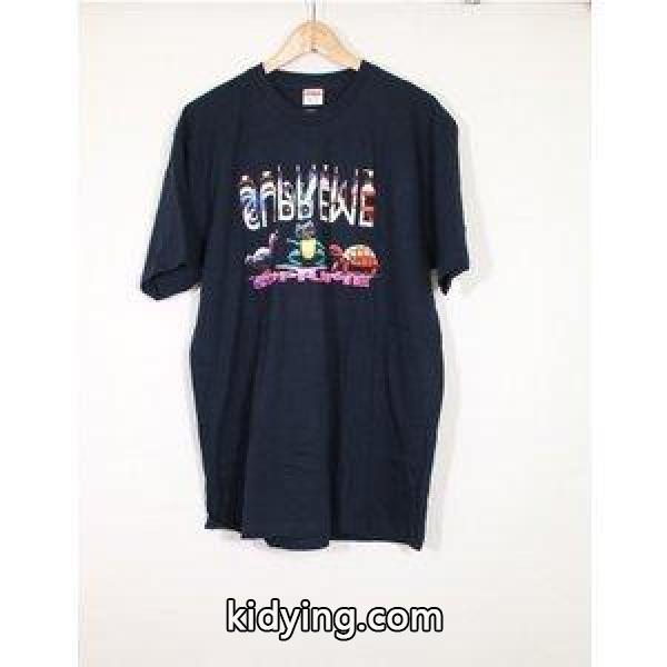 シュプリーム SUPREME カットソー Tシャツ ネイビー マルチカラー L トップス 半袖 丸首 プリント Friends Tee 2017AW メンズ 通販-0