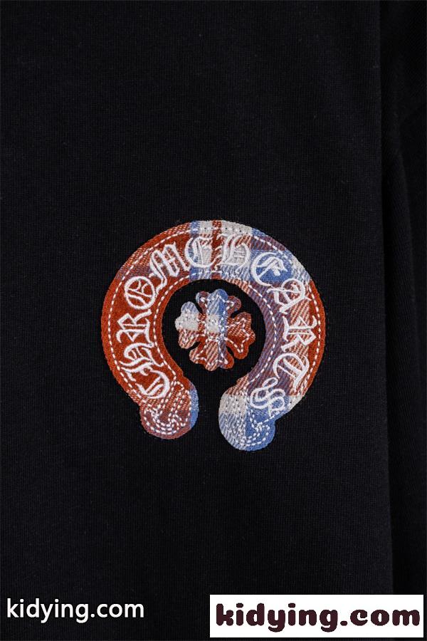 CHROME HEARTS クロムハーツ コピー ホースシューロゴ刺繍 オーバーサイズ 半袖Tシャツ ブラック-5