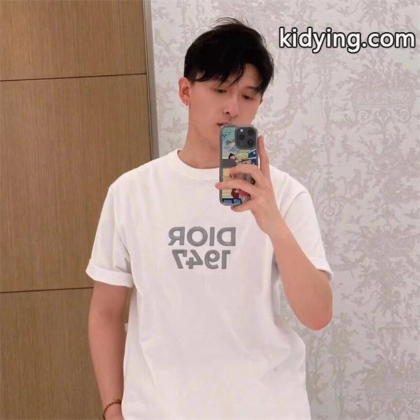 ユニセックスなアイテム 人気のロゴトップスディオール tシャツ 1947品質保証コピー-0