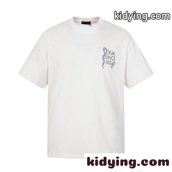 ボードゲーム風 プリント コットン 半袖Tシャツ バックデザイン 上質素材 ルーズフィット メンズ レディース ルイヴィトン コピー Louis Vuitton-0