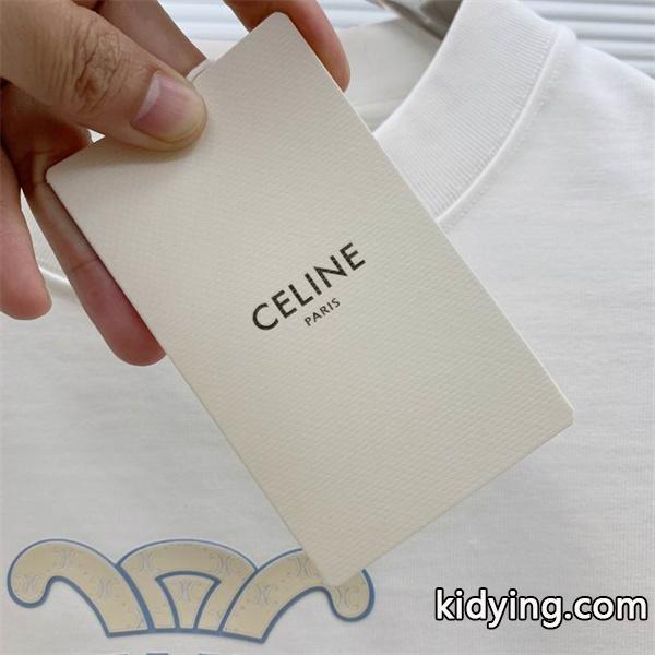 2025秋冬 ホワイト トリオンフ ロゴ クルーネック スウェット セリーヌ CELINE コピー話題の最新デザイン-2