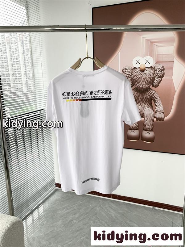 シンプル ホワイト 半袖 Tシャツ CHROME HEARTS ミニマル 韓国風 カジュアル クロムハーツ コピー-2
