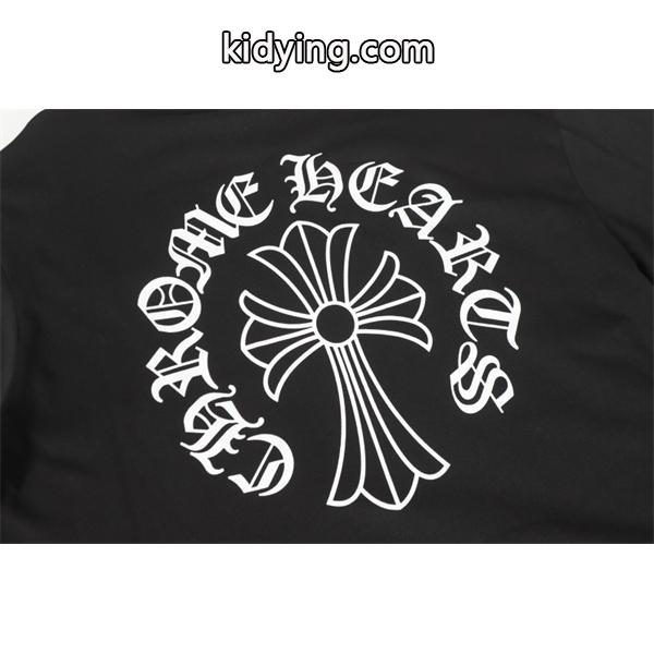 CHROME HEARTS コピー カジュアルリッチ モノトーンデザイン 長袖Tシャツ バッククロスロゴ クロムハーツ-3