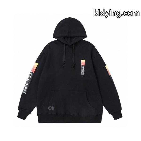 クロムハーツ 偽物 パーカー 斬新 洗練 グラデーションロゴ ブラックホワイト CHROME HEARTS-2