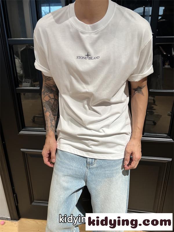 2026新作 Tシャツ 半袖 ロゴT ブラック シンプル STONE ISLAND ストーンアイランド コピー-1