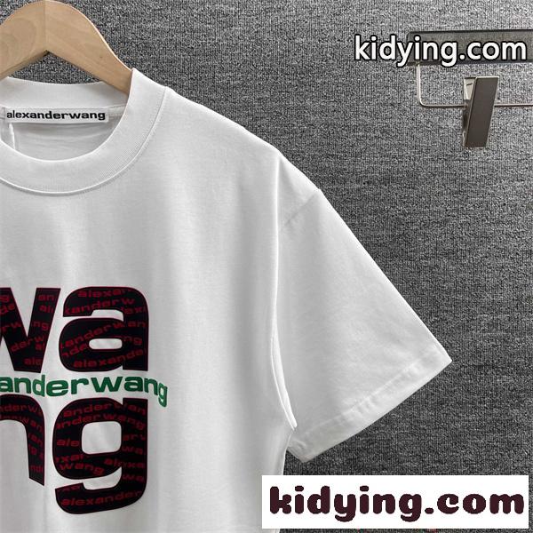 Alexander wang プリント アレキサンダーワン コピー Tシャツ 重ねロゴデザイン 韓国ストリート オーバーサイズ-3