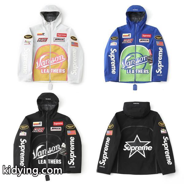 Supreme × Vanson 激安 FW25 GORE-TEX シェルジャケット メンズ 防水 刺繍ロゴ バイカー仕様 アウター (关键-0