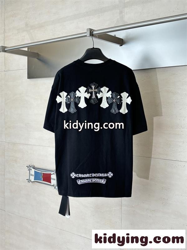 Chrome Hearts  ホワイト ブラック クロスクロムハーツ スーパー コピー  Tシャツ 胸ポケット付き カジュアル モード-1