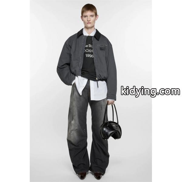 グレー ヴィンテージ加工 シンプル ジャケット 偽物 秋冬 モダン 落ち着いた アクネ ストゥディオズ Acne Studios 注目-7