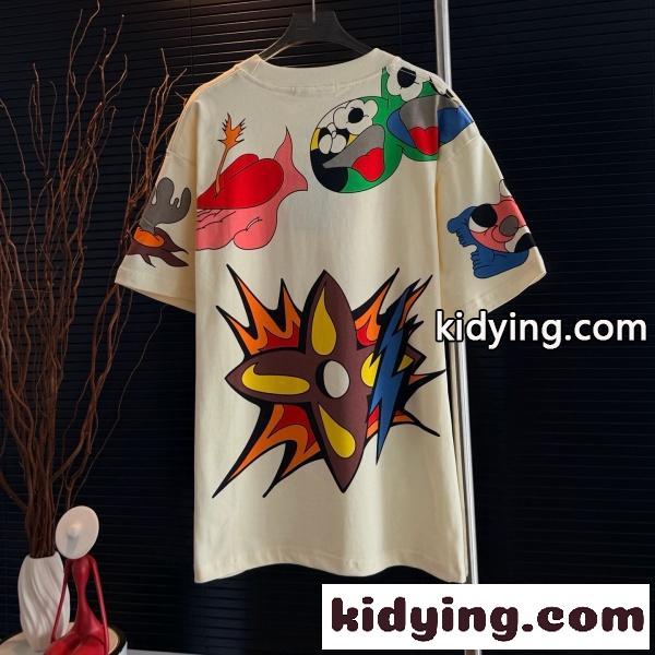 LOUIS VUITTON コピー ルイヴィトン コピー グラフィックアート 半袖Tシャツ カラフルプリント オーバーサイズ ストリート 人気 新作-1