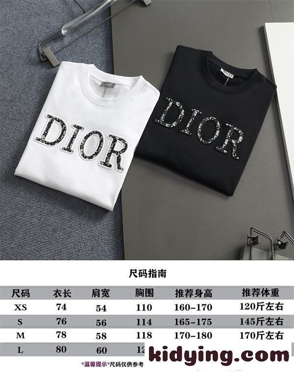 話題沸騰 ブラック 高級感演出 モードカジュアル 半袖Tシャツ DIOR ディオール コピー-8