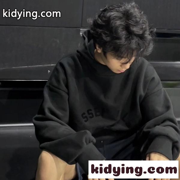 FEAR OF GOD ESSENTIALSフィアオブゴッド第9シーズンプルオーバーパーカー同色ロゴオーバーサイズ男女兼用-3