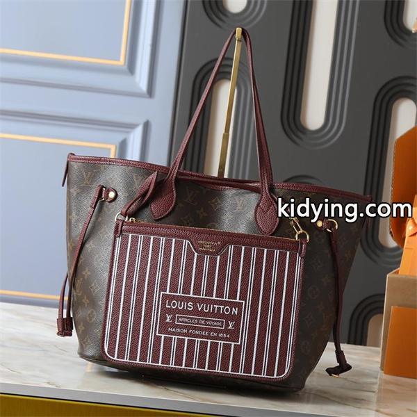 ワインレッド コントラストデザイン 季節限定モデル ルイヴィトン コピー トートバッグ Louis Vuitton 2025秋冬-0