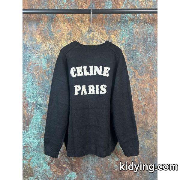 2025秋冬 CELINE ブラック ニット トップス 落ち着き感 上質 セリーヌ コピー-3