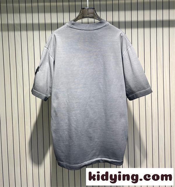高評価 グラデーション Tシャツ ライトグレー 半袖 カジュアル STONE ISLAND コピー ストーンアイランド-2