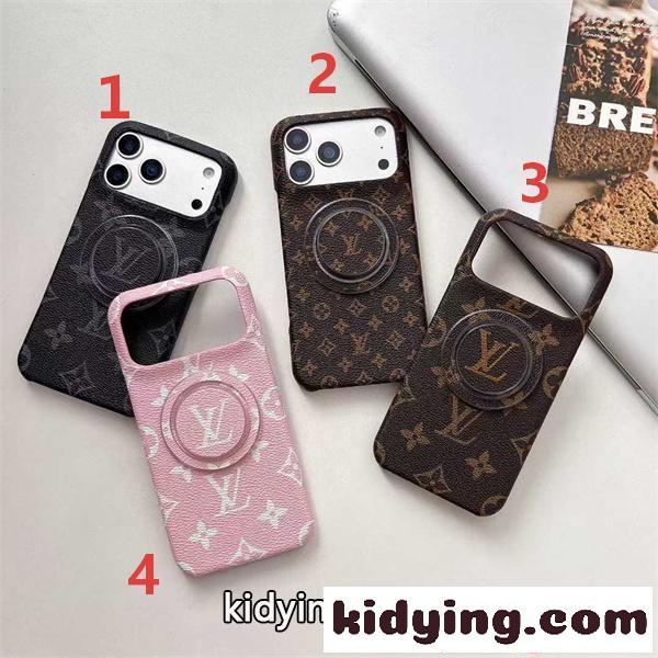 ルイヴィトン コピー スマホカバー レザー調 LOUIS VUITTON バックリング付き シンプル高見え 日常使い iphone17-4