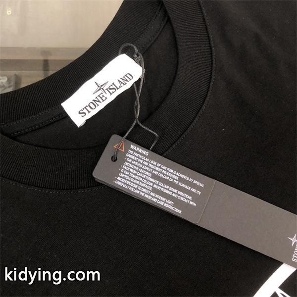 ストーンアイランド長袖ｔシャツ 偽物 秋スタイル 高級 人気 ブルーコンパスロゴ ブラック STONE ISLAND-1