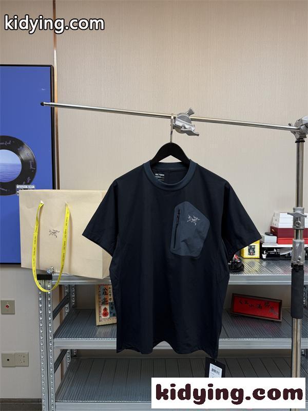 ポケット付き 半袖Tシャツ ARCTERYX 無地トップス リラックスフィット カジュアル アークテリクス コピー-1