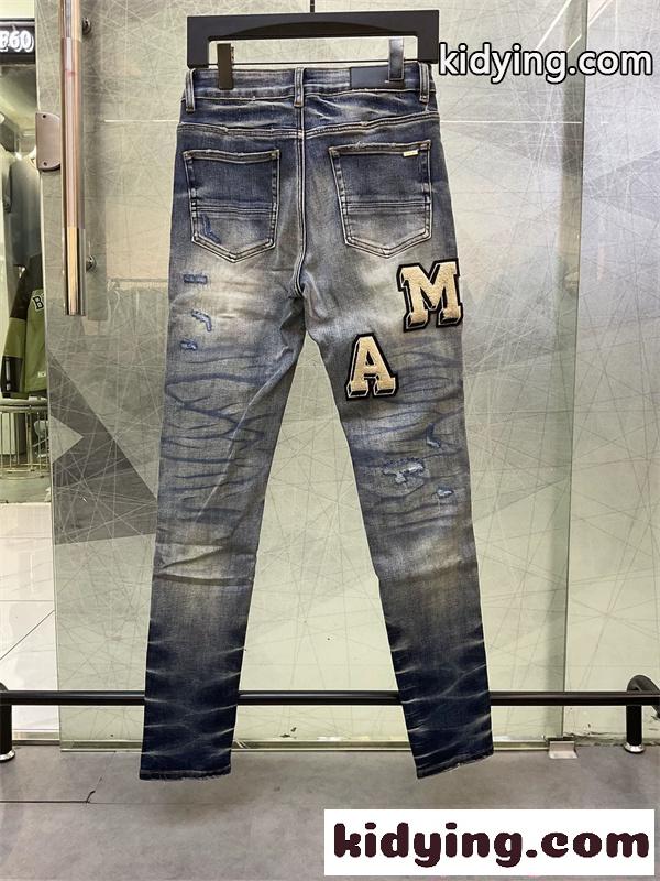 アミリ コピー デニムパンツ インディゴブルー AMIRI 2026新作 ダメージ加工 スリムシルエット-7