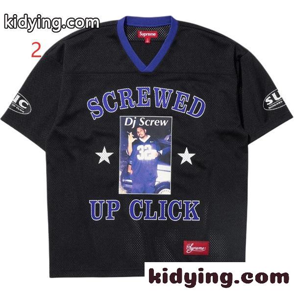 イトブルー メッシュジャージー Supreme SCREWED UP CLICK シュプリーム コピー フォトプリント 半袖 オーバーサイズ風-3