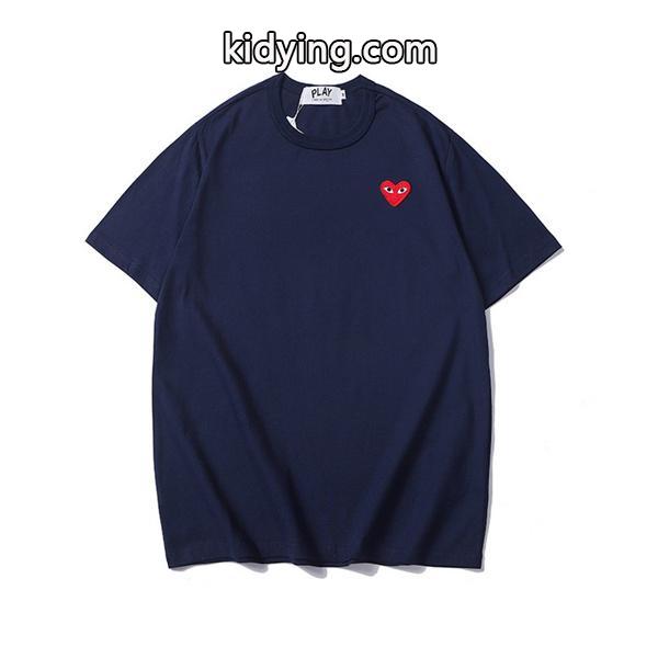 コムデギャルソン レッドハート刺繍ロゴ tシャツコピーメンズ半袖リニューアルバージョン入荷-0