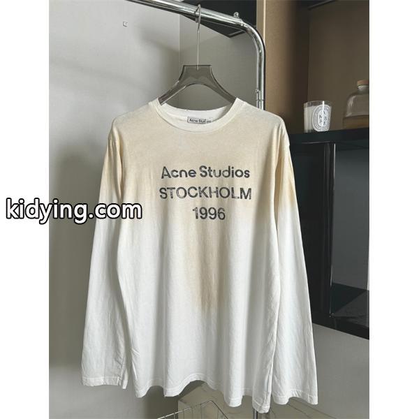 Acne Studios コピー 激安 アクネステュディオズ ロングスリーブTシャツ メンズ レディース兼用 STOCKHOLM 1996 ロゴ 長袖 カジュアル トップス シンプル-2