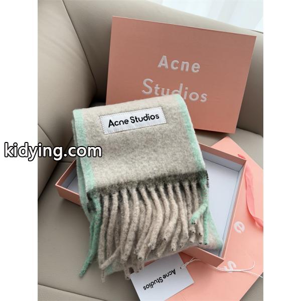 ACNE STUDIOS アクネ ストゥディオズ コピー 秋冬 落ち着き ベージュ ロゴ マフラー ナチュラル-3