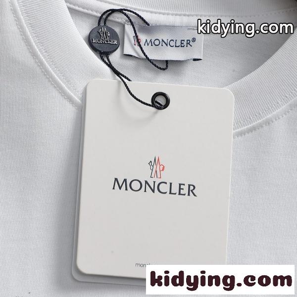 MONCLER モンクレール 半袖Tシャツ メンズ ロゴプリント スプレーデザイン クルーネック コットン カジュアル ストリート 夏-5