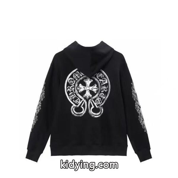 CHROME HEARTS スーパーコピー パーカー 気品 重厚 クロスロゴ ブラック トレンド クロムハーツ-0