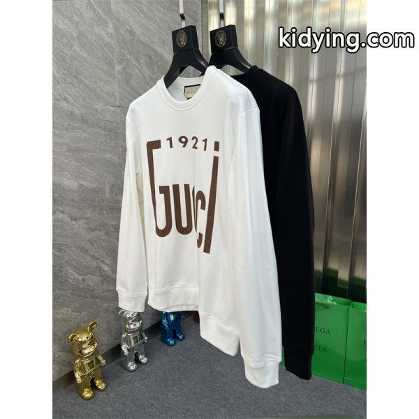 GUCCI スーパーコピー パーカー 1921 ロゴ 白 / 黒 グッチ ユニセックス ヴィンテージ風 2025秋冬コーデ-7