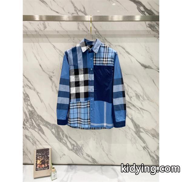 先行注目！2025秋冬必須アイテム ベージュ＆ブルー シャツ バーバリー コピー BURBERRY-2