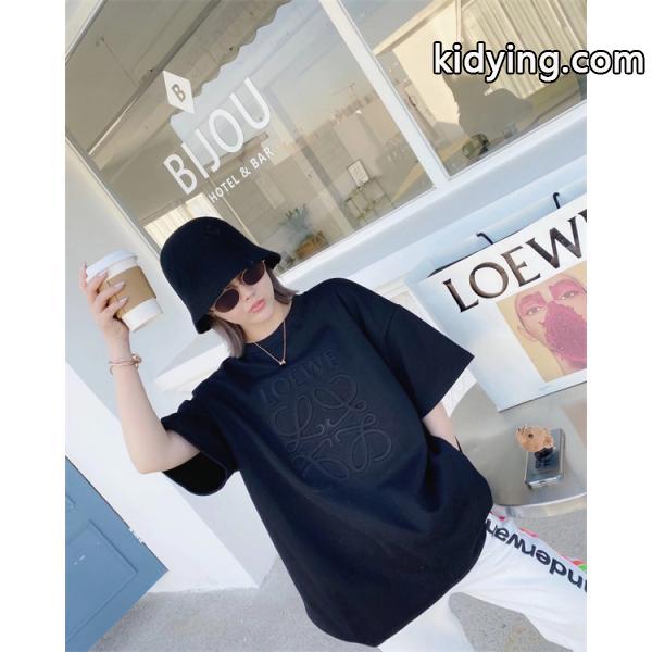 ロエベシリーズtee 2021秋冬ビッグブランドロゴ新作 オーバーサイズ五分袖tシャツ-0