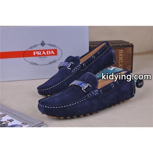 人気商品 2013-14秋冬新作 PRADA プラダ デッキシューズ スエード 靴 ネイビー_スニーカー、靴_メンズファッション_スーパーコピーブランド激安通販 専門店-0