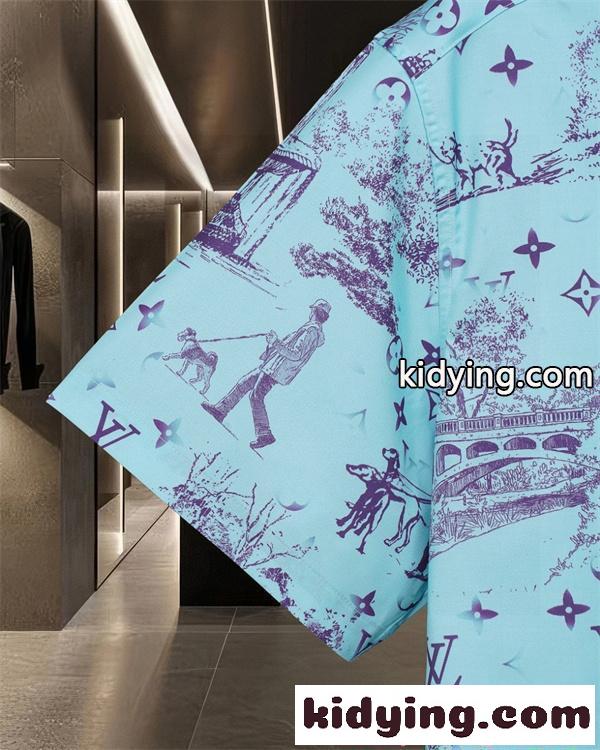 半袖シャツ 爽やか 配色美 シルエット綺麗 トレンド感 LOUIS VUITTON ルイヴィトン スーパーコピー-4
