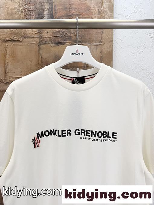 ホワイト ブラック 半袖Tシャツ MONCLER GRENOBLE モンクレール グルノーブル コピー 胸元ロゴプリント クルーネック シンプルカジュアル-7