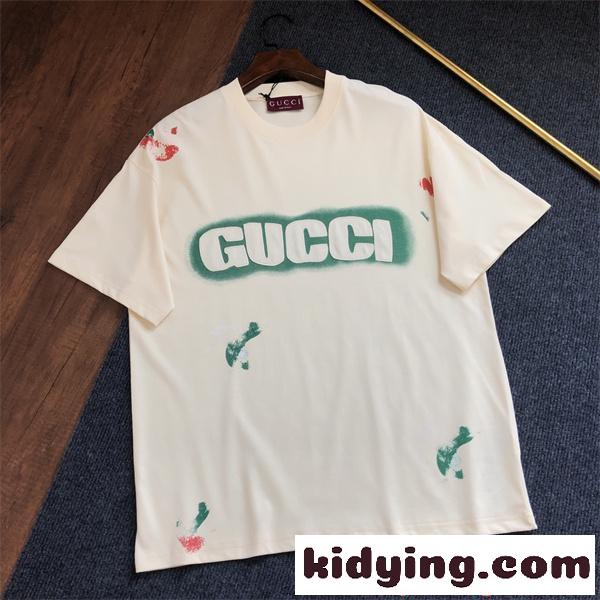 今季売れ筋 GUCCI グッチ コピー 半袖Tシャツ プリント ワイドシルエット 通気生地-0