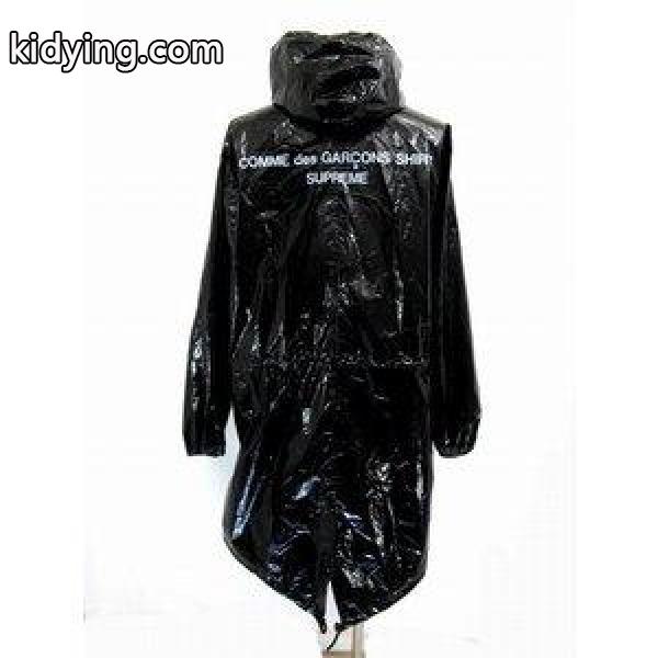 シュプリーム SUPREME COMME des GARCONS SHIRT コムデギャルソンシャツ フィッシュテールパーカー コート 黒 ブラック 17SS △ メンズ-0