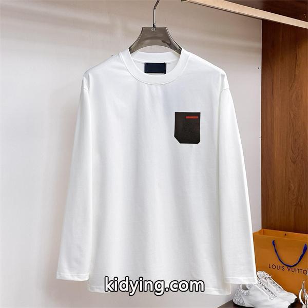 PRADA コピー 長袖Tシャツ ポケットデザイン レッドライン カジュアル プラダ-1