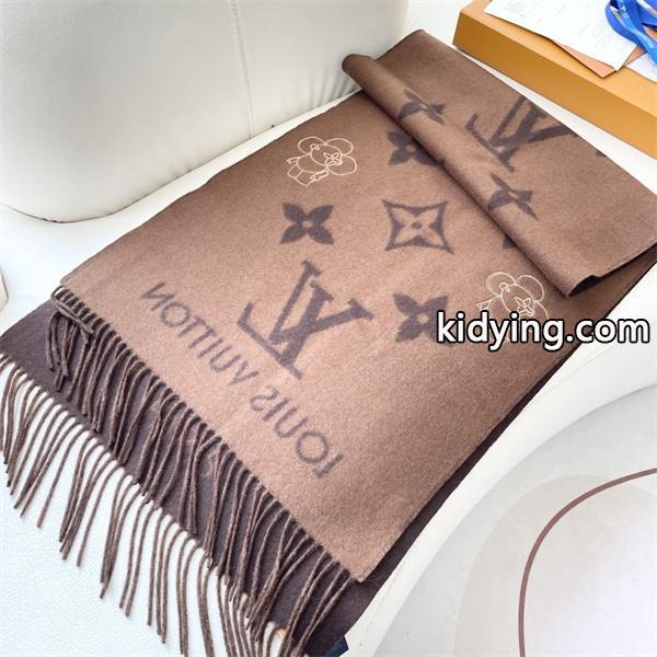 Louis Vuitton ルイ・ヴィトン 2025限定 モノグラム×フラワーマスコット カシミヤマフラー 191×46cm-6