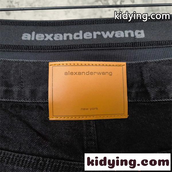 Alexander wang デニムパンツ ワイドストレート ハイライズ設計 脚長見え トレンド アレキサンダーワン コピー-7