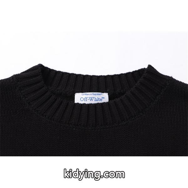 ブラック × ホワイト セーター オフホワイト Off-White スーパーコピー 2025秋冬 限定入手 デザイン性豊か 秋冬コーデ-2