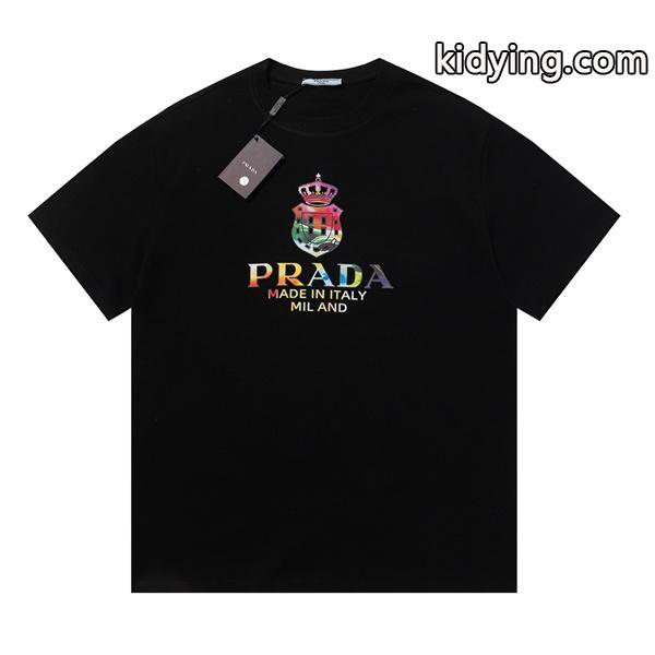 【SALE!】 プラダ PRADA 半袖Tシャツ 2色可選 目前の注目ブランド_半袖Tシャツ_メンズファッション_スーパーコピーブランド激安通販 専門店-0