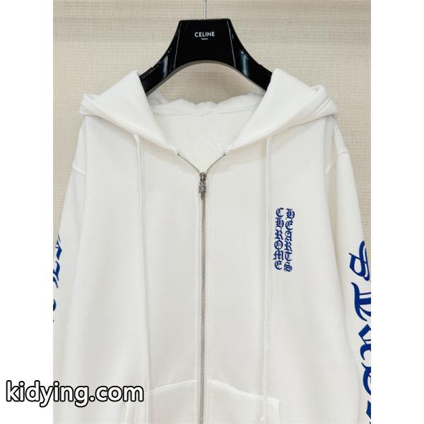 洗練ロゴ刺繍 ジップパーカー 軽量素材 デイリー万能 クロムハーツ Chrome Hearts コピー-1