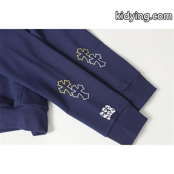 新登場 ネイビー × イエロークロス 本格派 温か素材 2025秋冬準備 クロムハーツ スーパーコピー Chrome Hearts パーカー-6