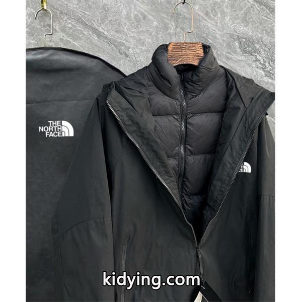 収納袋付 高品質アウター The North Face ザノースフェイス 偽物 ブラック ダウンジャケット 2in1-5